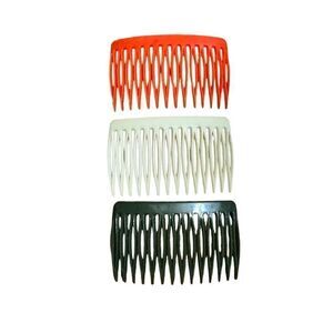 Vintage 80s 90s Hair Combs Set of 3 Fall Colors Cream Orange Hunter Green